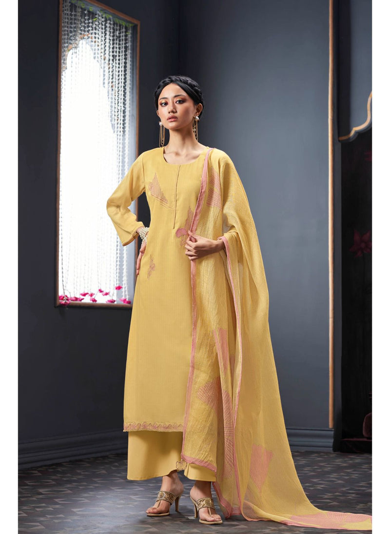 Ganga Suit Nadine Cotton Solid Embroidered Handwork Salwar Suit