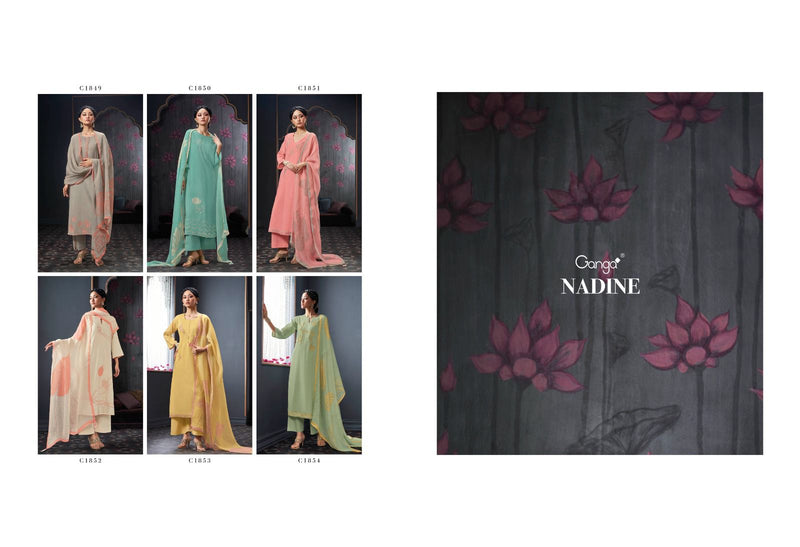 Ganga Suit Nadine Cotton Solid Embroidered Handwork Salwar Suit