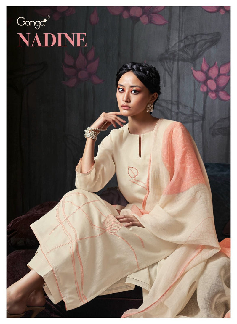 Ganga Suit Nadine Cotton Solid Embroidered Handwork Salwar Suit