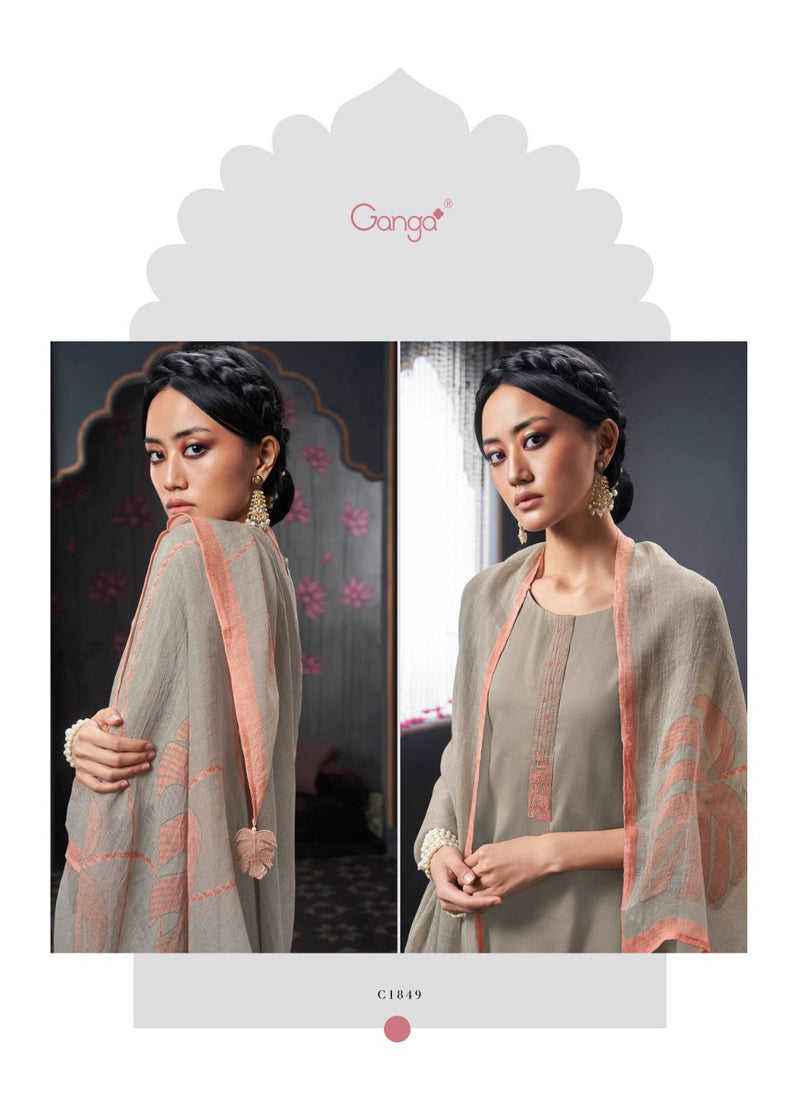 Ganga Suit Nadine Cotton Solid Embroidered Handwork Salwar Suit