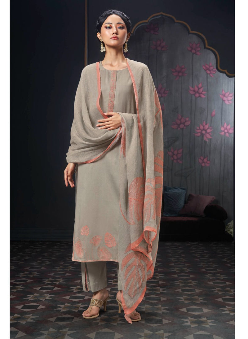 Ganga Suit Nadine Cotton Solid Embroidered Handwork Salwar Suit