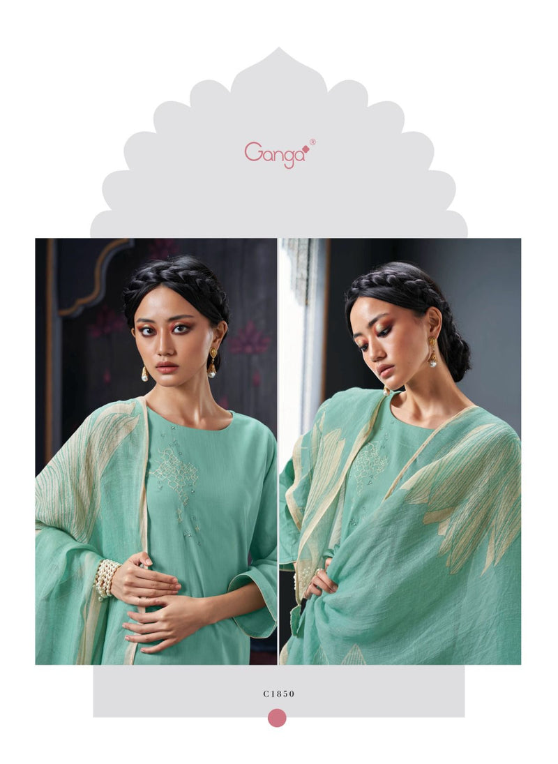 Ganga Suit Nadine Cotton Solid Embroidered Handwork Salwar Suit