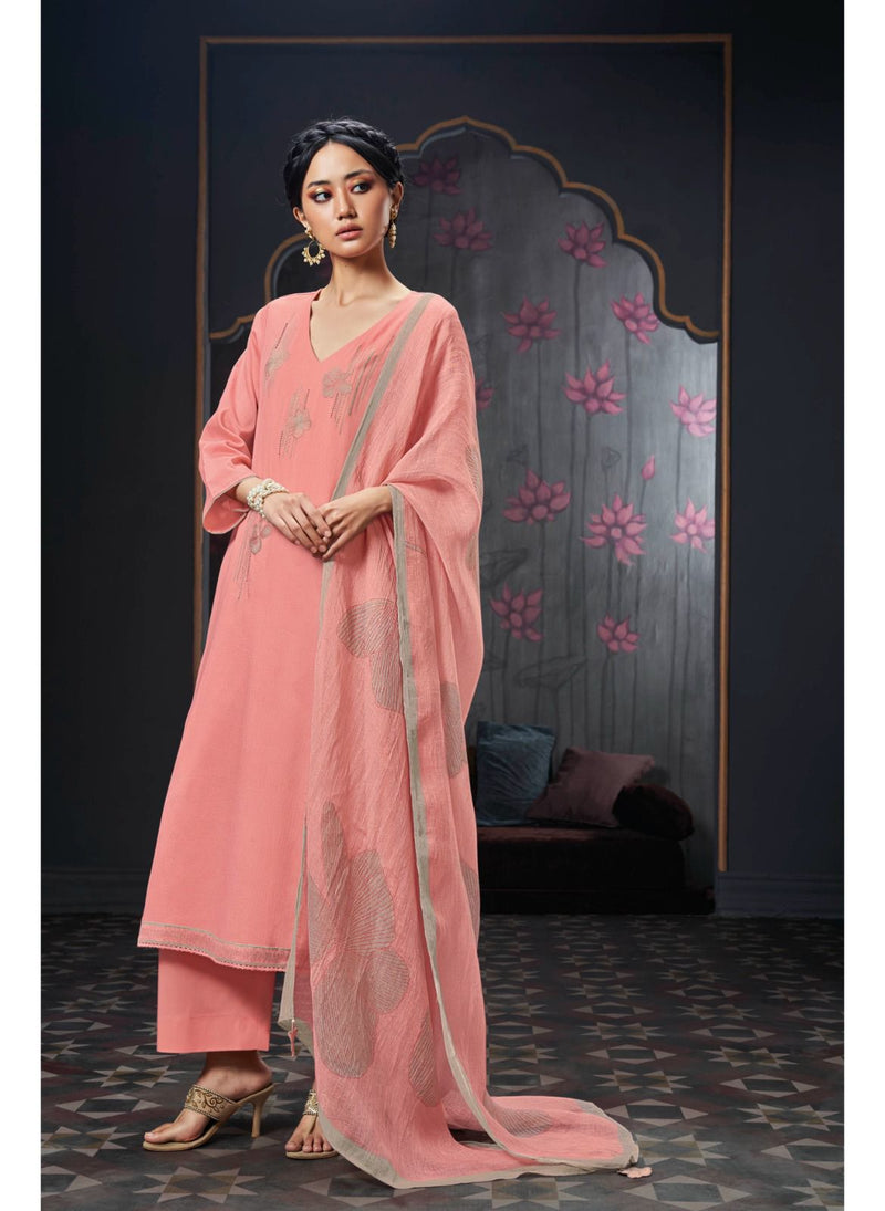 Ganga Suit Nadine Cotton Solid Embroidered Handwork Salwar Suit