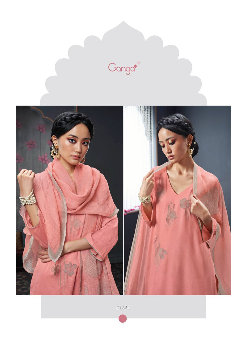 Ganga Suit Nadine Cotton Solid Embroidered Handwork Salwar Suit