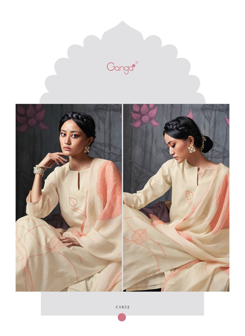 Ganga Suit Nadine Cotton Solid Embroidered Handwork Salwar Suit