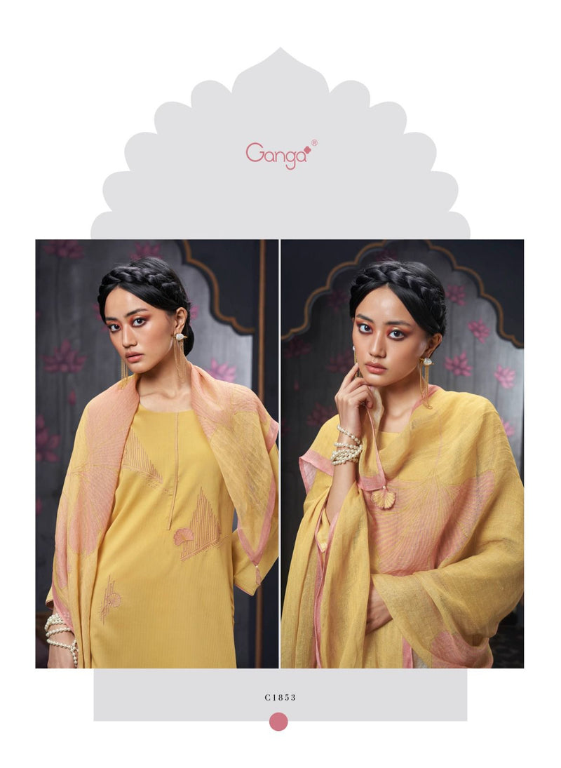Ganga Suit Nadine Cotton Solid Embroidered Handwork Salwar Suit