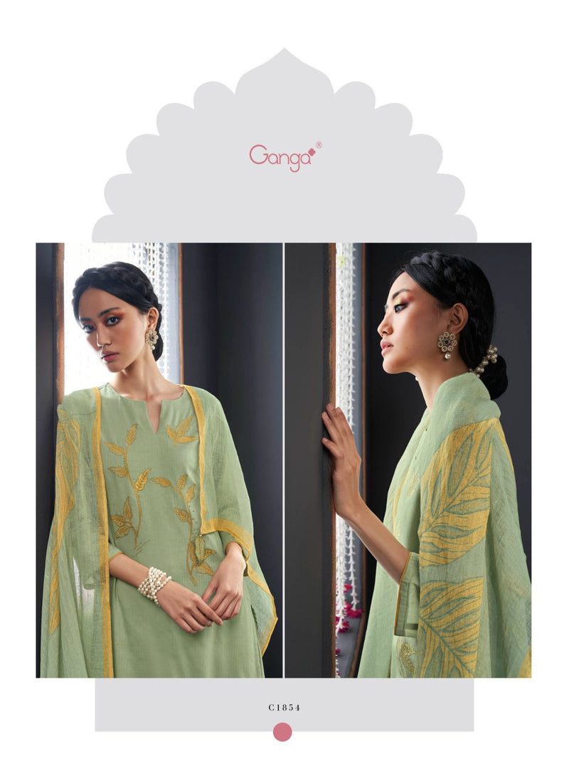 Ganga Suit Nadine Cotton Solid Embroidered Handwork Salwar Suit