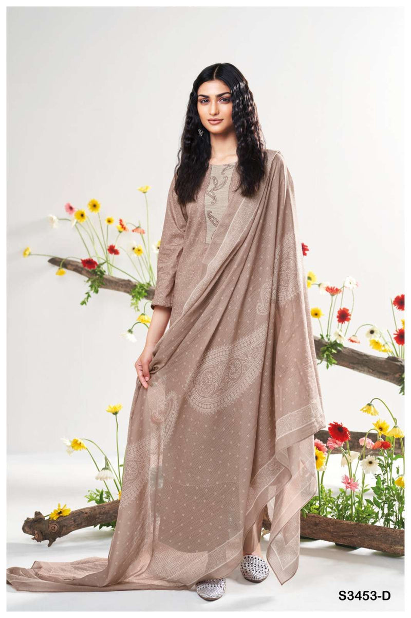 Ganga Deeandra 3453 Premium Cotton Embroidered Designer Salwar Kameez