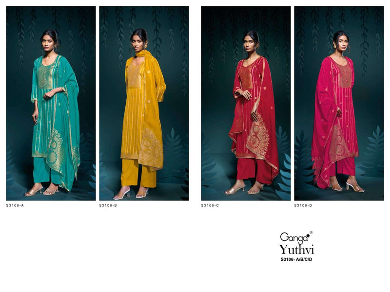 Ganga Yuthvi 3106 Silk Jacquard Premium Woven Silk Designer Salwar Suit