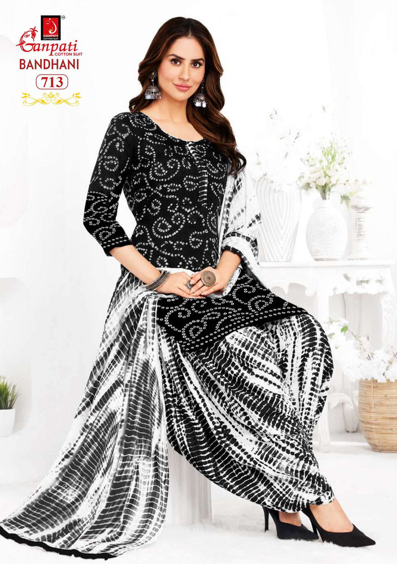 Ganpati Bandhani Vol 7 Pure Cotton Printed Patiyala Salwar Suit