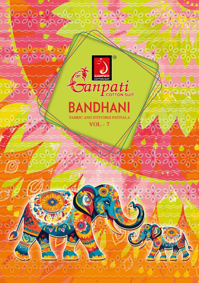 Ganpati Bandhani Vol 7 Pure Cotton Printed Patiyala Salwar Suit