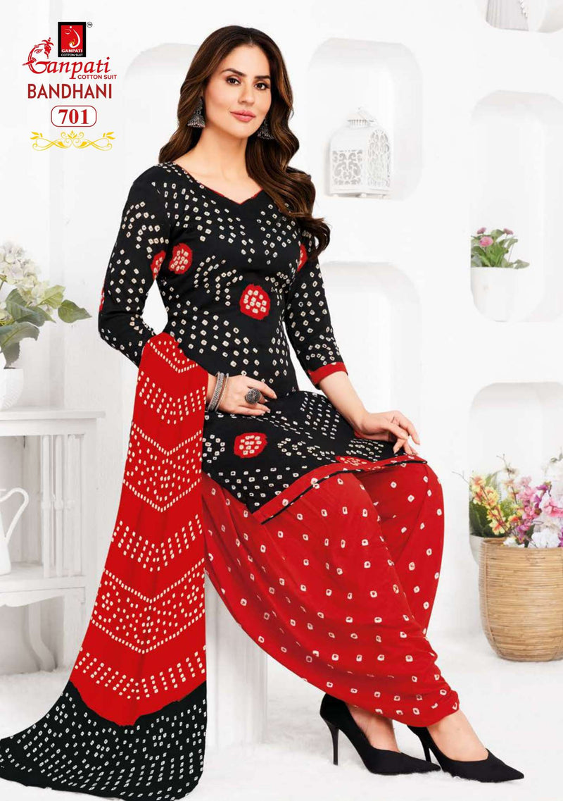 Ganpati Bandhani Vol 7 Pure Cotton Printed Patiyala Salwar Suit