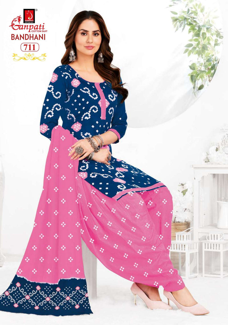 Ganpati Bandhani Vol 7 Pure Cotton Printed Patiyala Salwar Suit