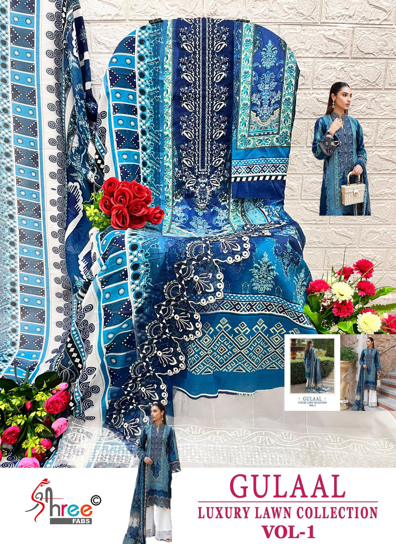 Shree Fabs Gulaal Luxury Lawn Collection Vol 1 Pure Cotton Embroidered Salwar Kameez