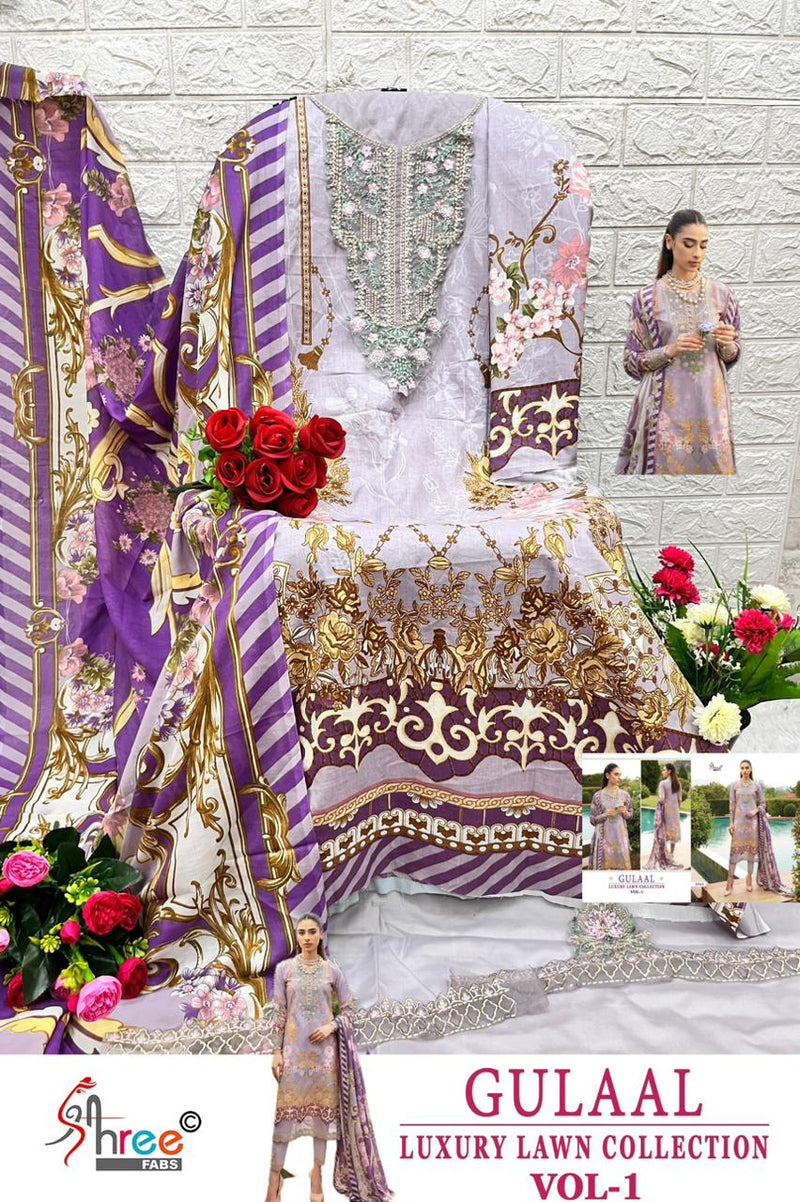 Shree Fabs Gulaal Luxury Lawn Collection Vol 1 Pure Cotton Embroidered Salwar Kameez