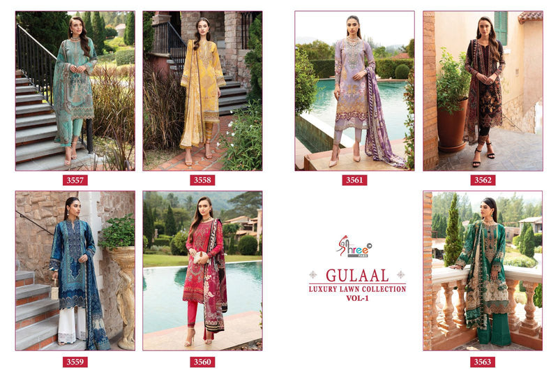Shree Fabs Gulaal Luxury Lawn Collection Vol 1 Pure Cotton Embroidered Salwar Kameez