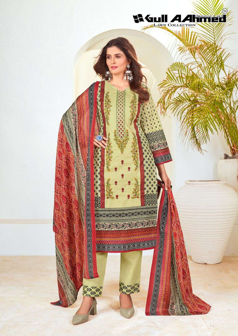 Gull Aahmed Bin Saeed Embroidered Collection Vol 5 Pure Lawn Cotton Self Embroidery Work Salwar Suit