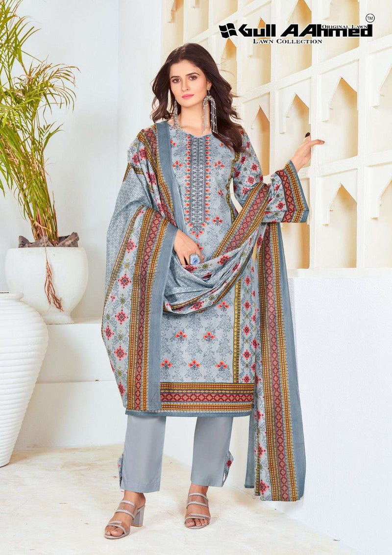 Gull Aahmed Bin Saeed Embroidered Collection Vol 5 Pure Lawn Cotton Self Embroidery Work Salwar Suit