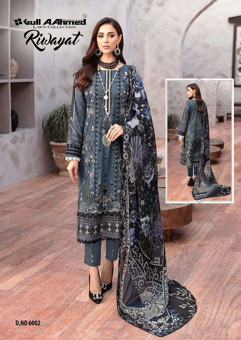 Gull Aahmed Riwayat Vol 6 Pure Lawn Coton Karachi Printed Salwar Suit