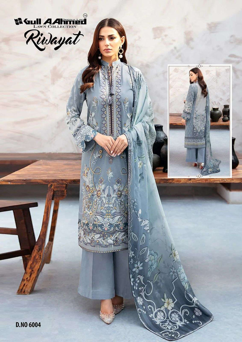 Gull Aahmed Riwayat Vol 6 Pure Lawn Coton Karachi Printed Salwar Suit