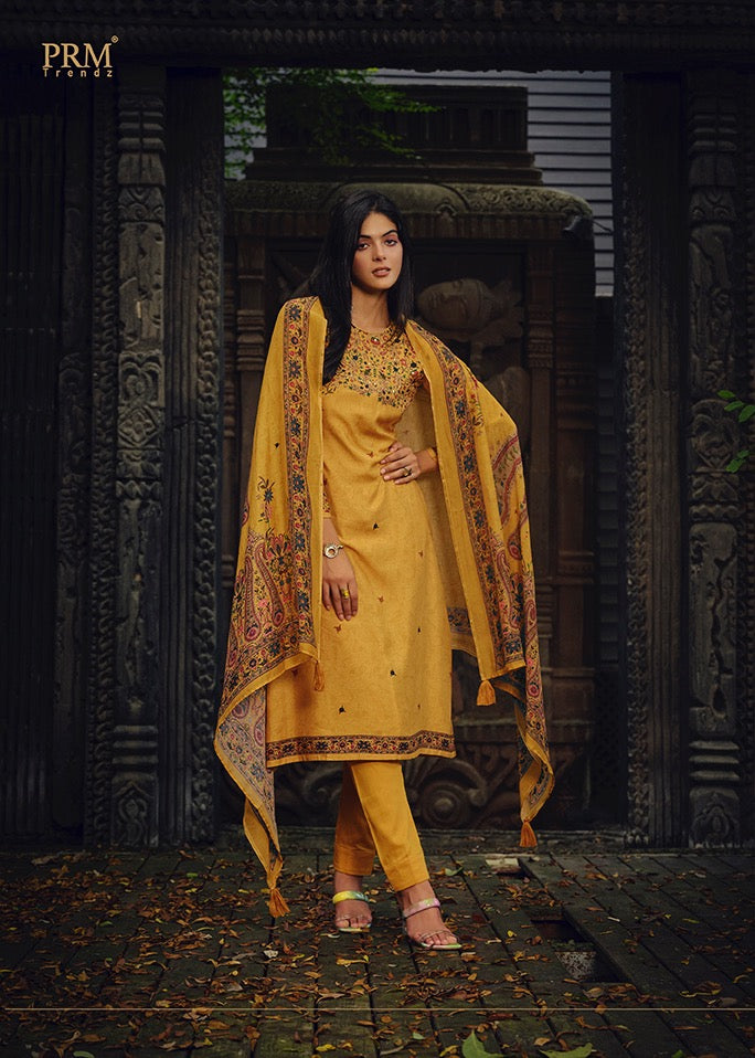 Prm Trendz Haajat Muslin Silk Digital Print With Designer Work Suits