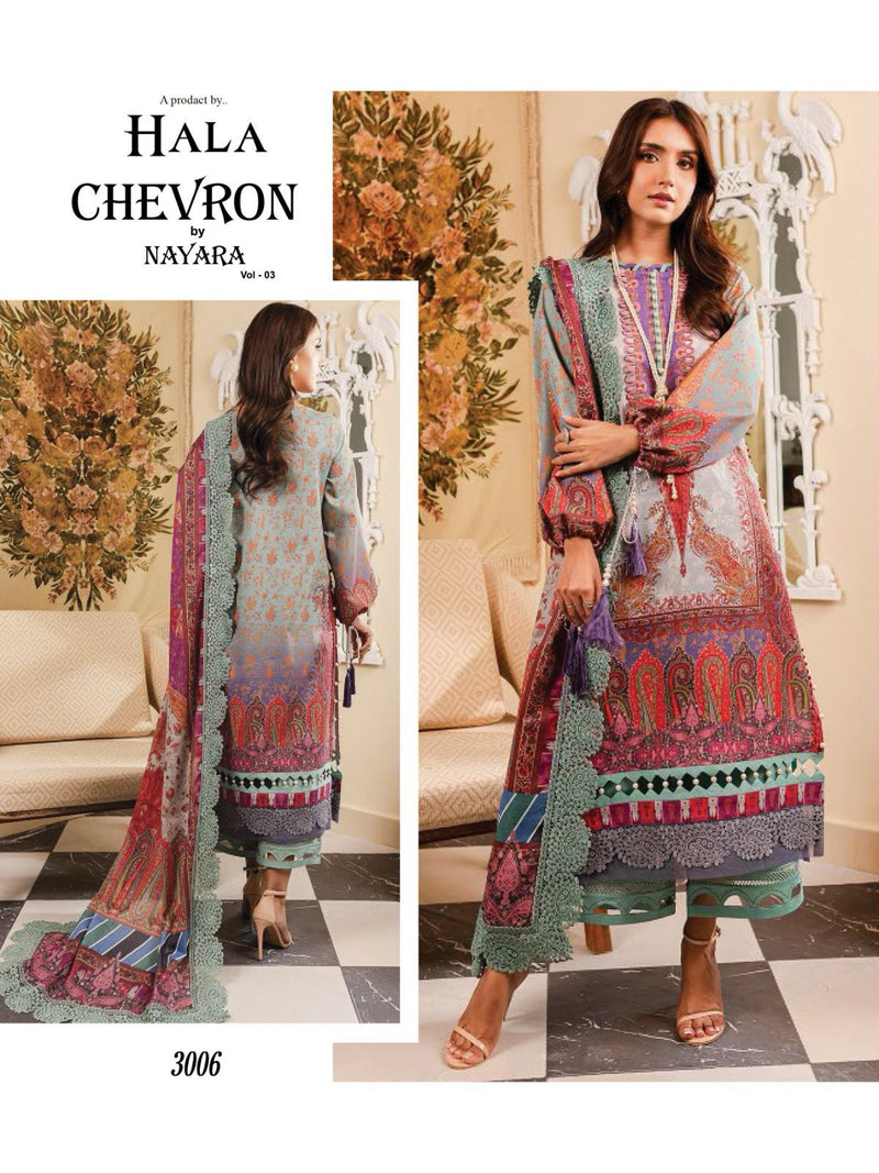 Hala Chevron By Nayra Vol 3 Cotton Karachi Printed Casual Wear Salwar Kameez