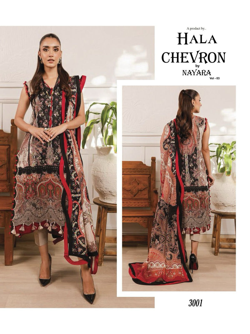Hala Chevron By Nayra Vol 3 Cotton Karachi Printed Casual Wear Salwar Kameez