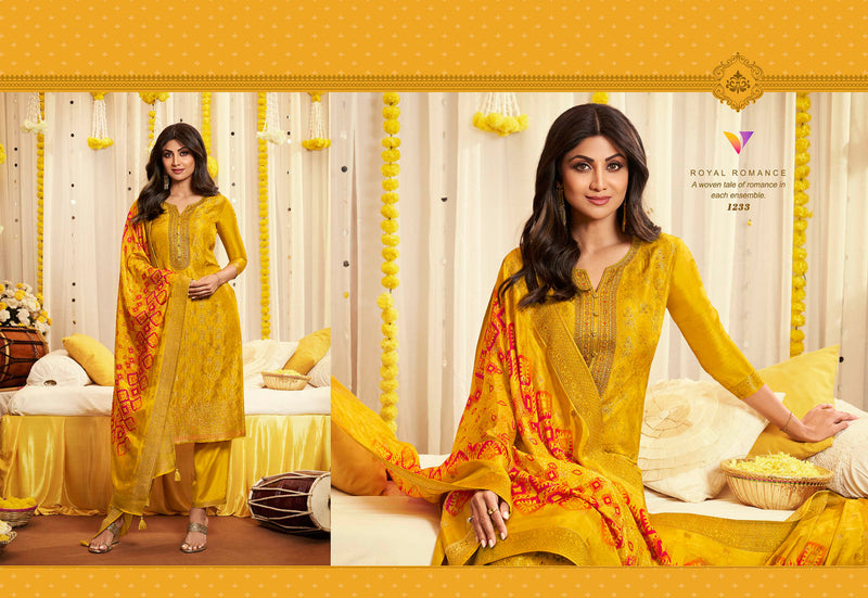 Vatsam Haldi Collection Georgette Silk Anarkali Designer Readymade Suit