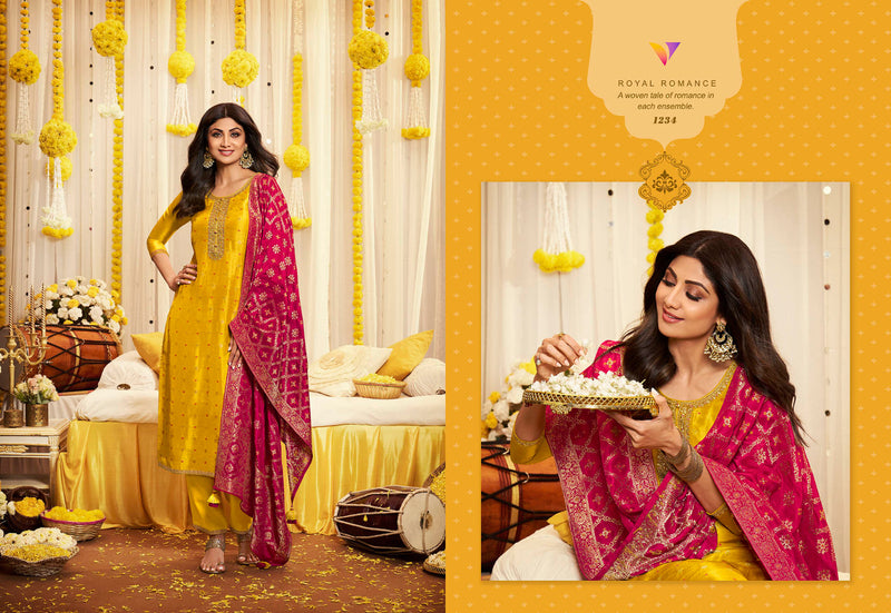 Vatsam Haldi Collection Georgette Silk Anarkali Designer Readymade Suit