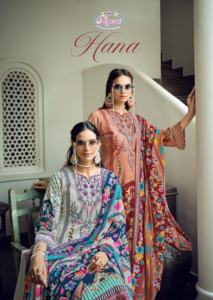 Siyoni Designer Hana Lawn Cotton Digital Print With Embroidery Work Suits