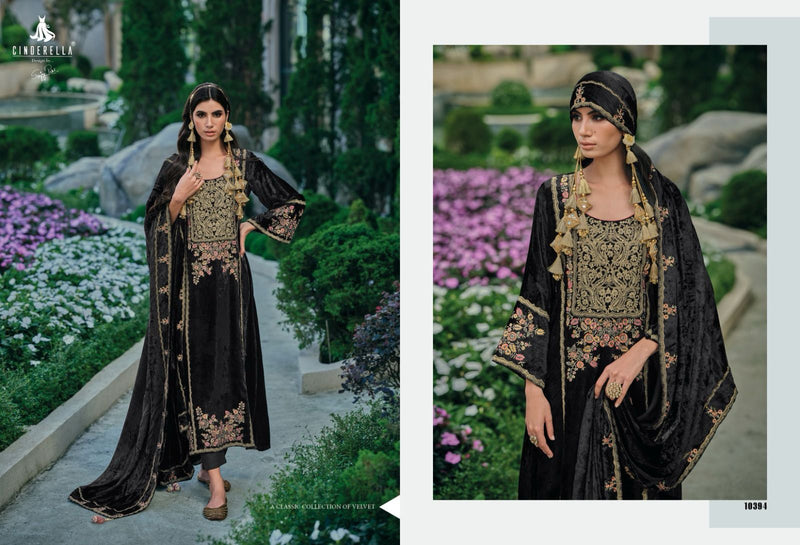 Cindrella Hasrat Velvet With Heavy Embroidery Winter Salwar Kameez