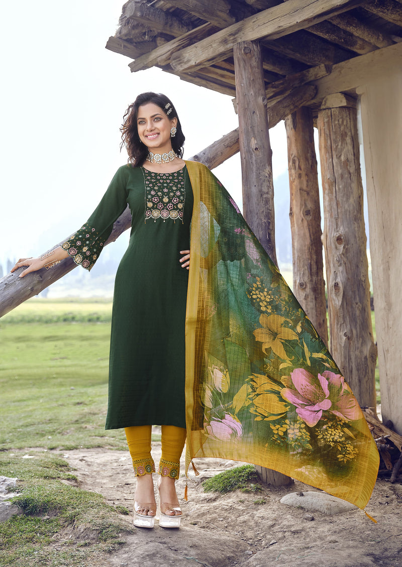 Karissa Hazel Viscose Fancy Pattern Party Wear Designer Exclusive Kurti Collection