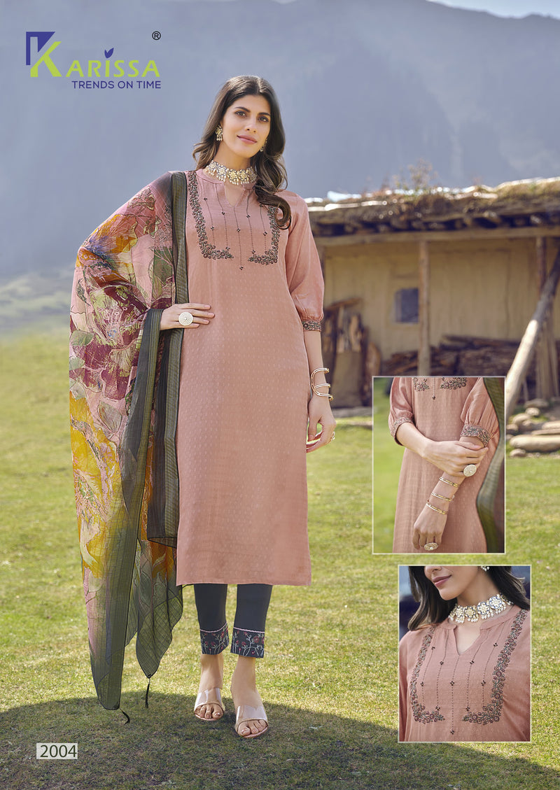 Karissa Hazel Viscose Fancy Pattern Party Wear Designer Exclusive Kurti Collection
