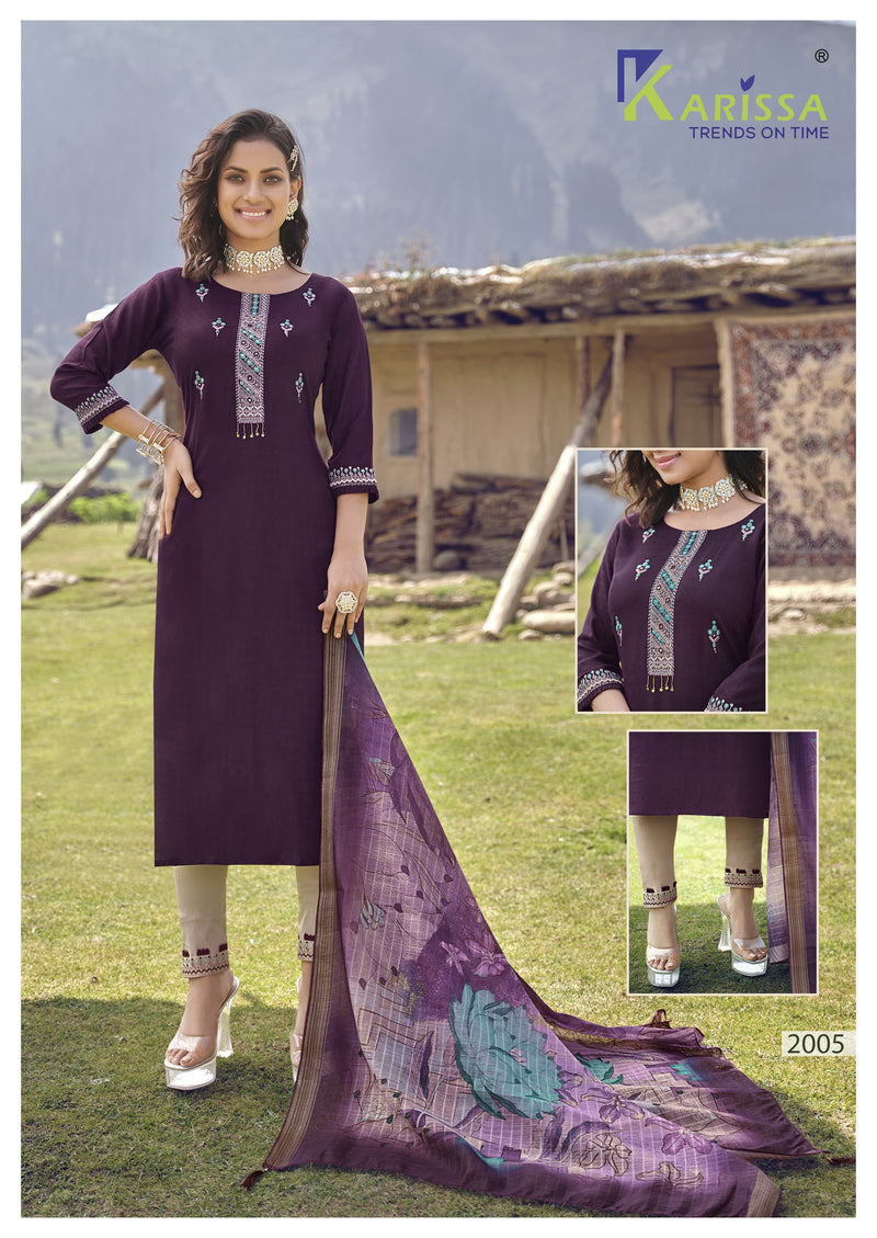 Karissa Hazel Viscose Fancy Pattern Party Wear Designer Exclusive Kurti Collection