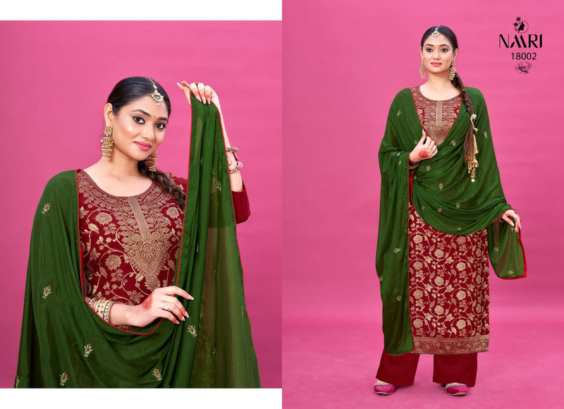 Naari Hazal Jacquard With Siroski Work Designer Salwar Suit