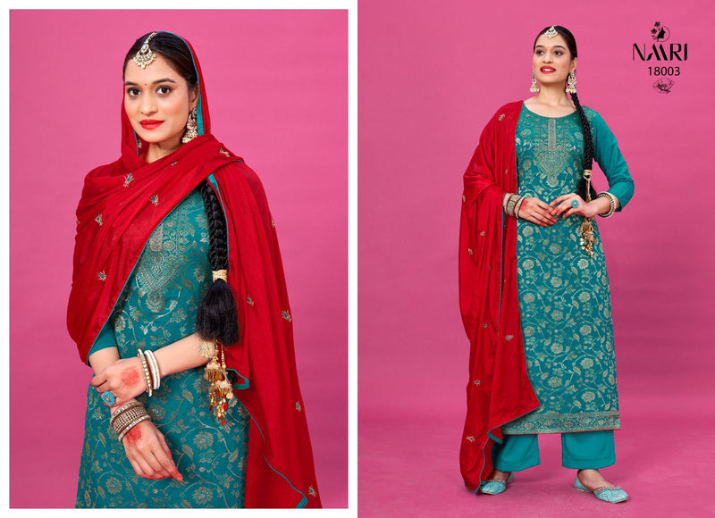 Naari Hazal Jacquard With Siroski Work Designer Salwar Suit