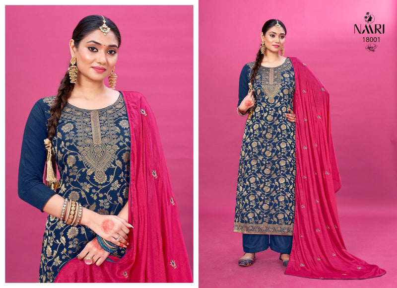 Naari Hazal Jacquard With Siroski Work Designer Salwar Suit