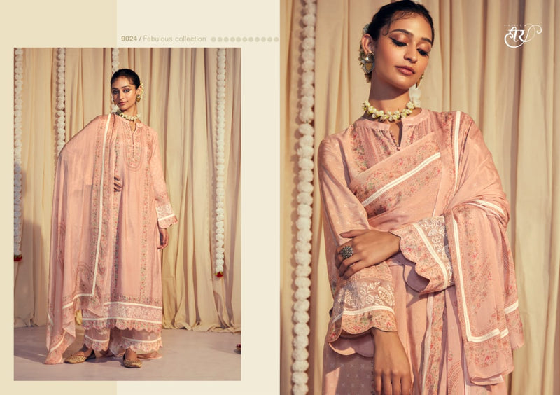 Kimora Heer Habia Muslin Silk Digital Print With Heavy Embroidery Suits