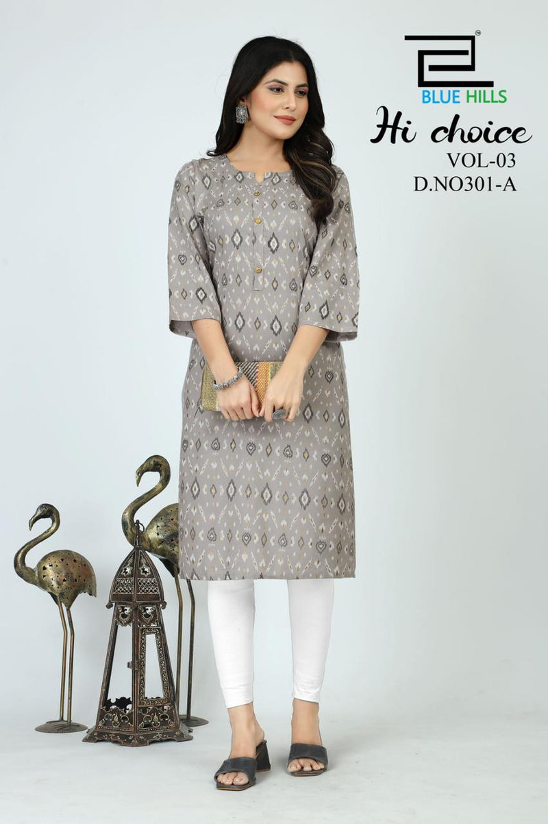 Blue Hills Hi Choice Vol 3 Rayon Straight Fancy Every Occasion Kurti