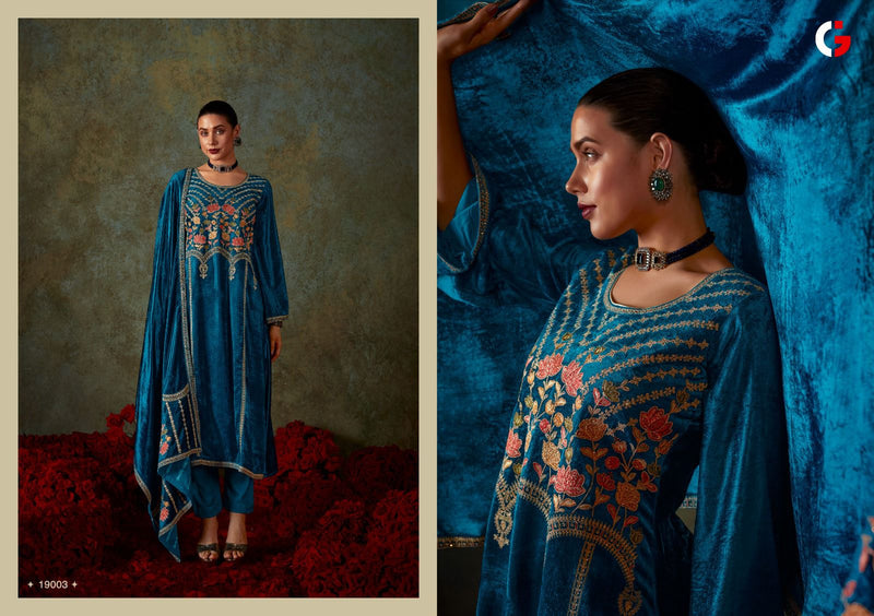 Deepsy Suits Gull Jee Hidayat Velvet With Heavy Embroidered Classic Suits