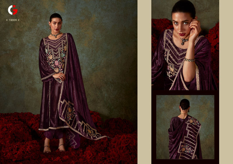 Deepsy Suits Gull Jee Hidayat Velvet With Heavy Embroidered Classic Suits