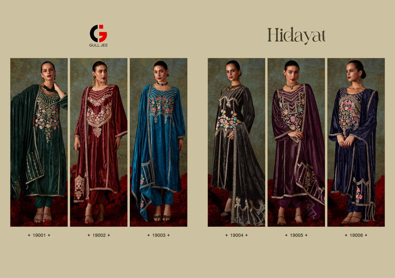 Deepsy Suits Gull Jee Hidayat Velvet With Heavy Embroidered Classic Suits