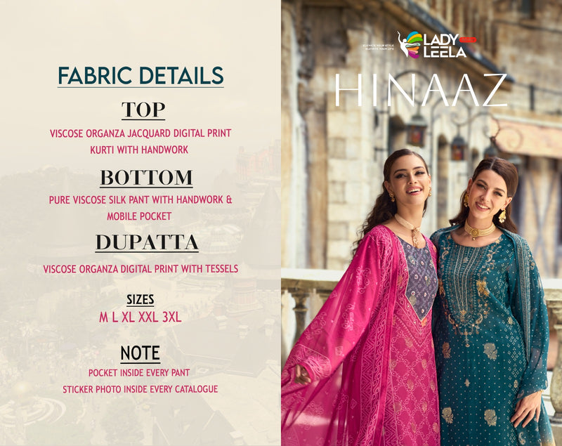 Lady Leela Hinaaz Viscose Digital Prints With Fancy Hand Work Designer Kurti