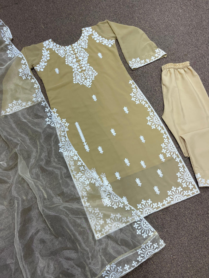 Hk DNO Hk 1535 Georgette With Fancy Embroidery Pakistani Kurtis