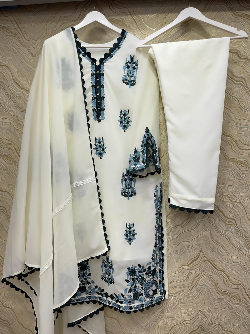 Hk D No 1547 Georgette With Fancy Designer Kurti With Bottom Collection