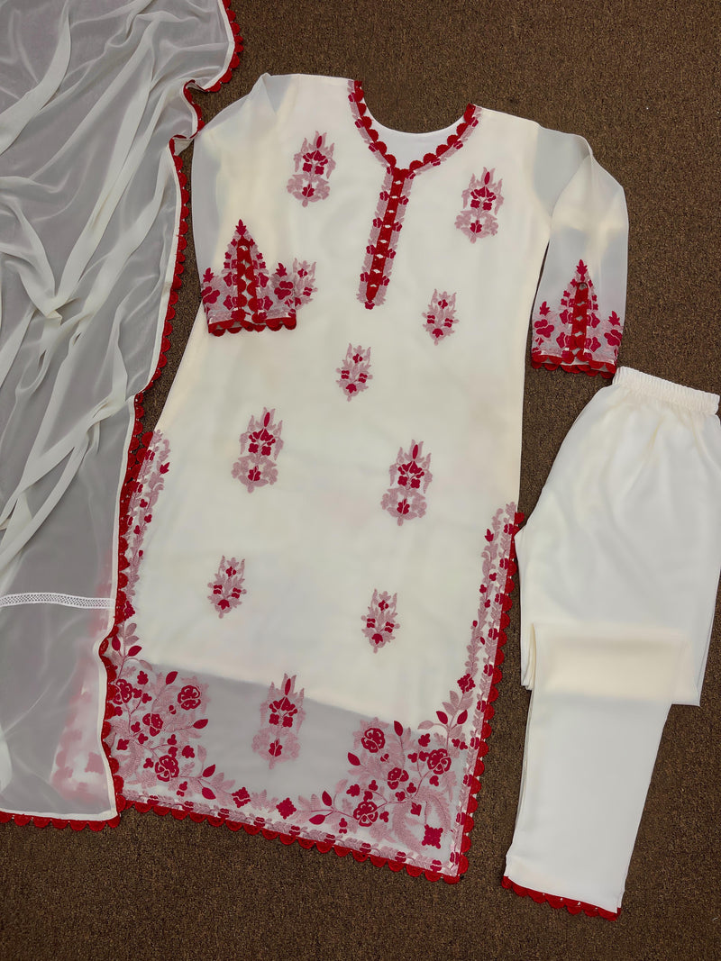 Hk Dno Hk 1547 Georgette With Embroidery Work Fancy Long Kurtis