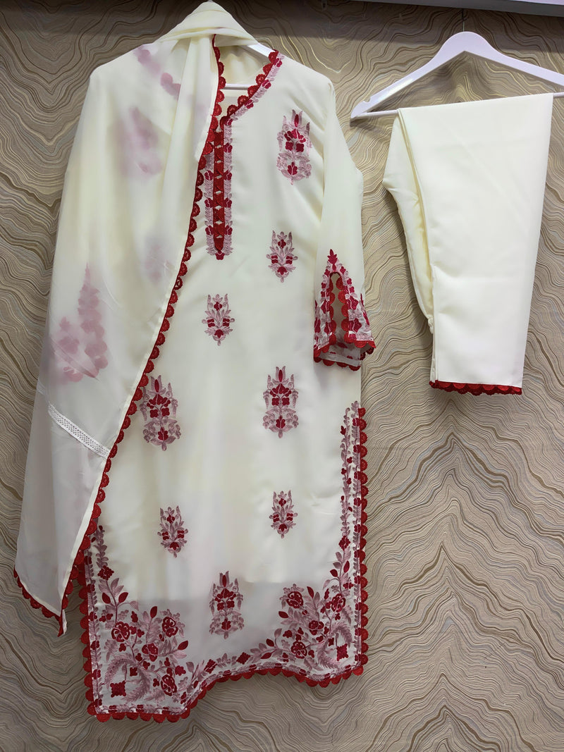 Hk D No 1547 Georgette With Fancy Designer Kurti With Bottom Collection