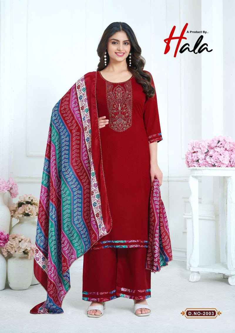 Hala Nigaar Vol 2 Pure Rayon Embroidered Diamond Work Fancy Suit