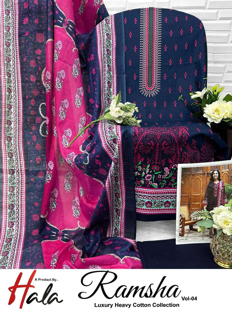 Hala Ramsha Vol 4 Pure Cotton Karachi Printed Salwar Kameez