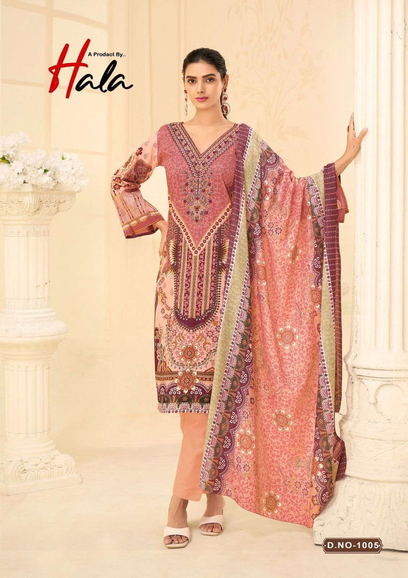 Hala Naira Vol 1 Pure Cotton Digital Print Self Embroidery Work Salwar Suit